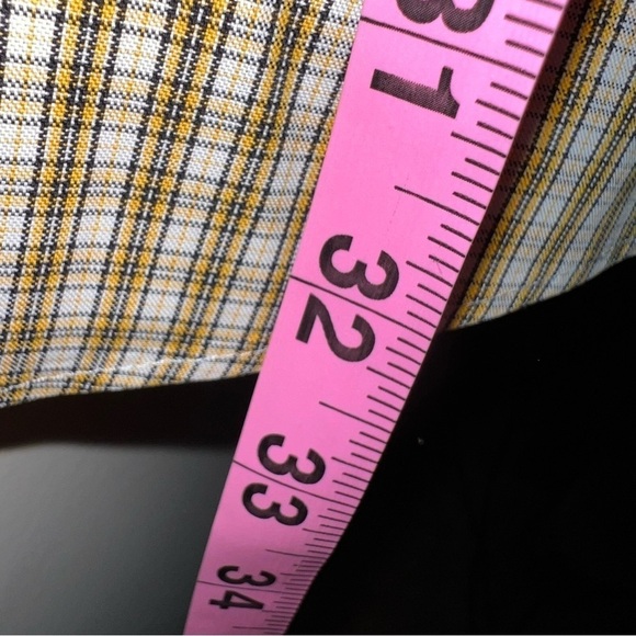 Eddie Bauer Men’s Yellow and White Plaid Button Down Long Sleeved Shirt Size XLT - Picture 5 of 5